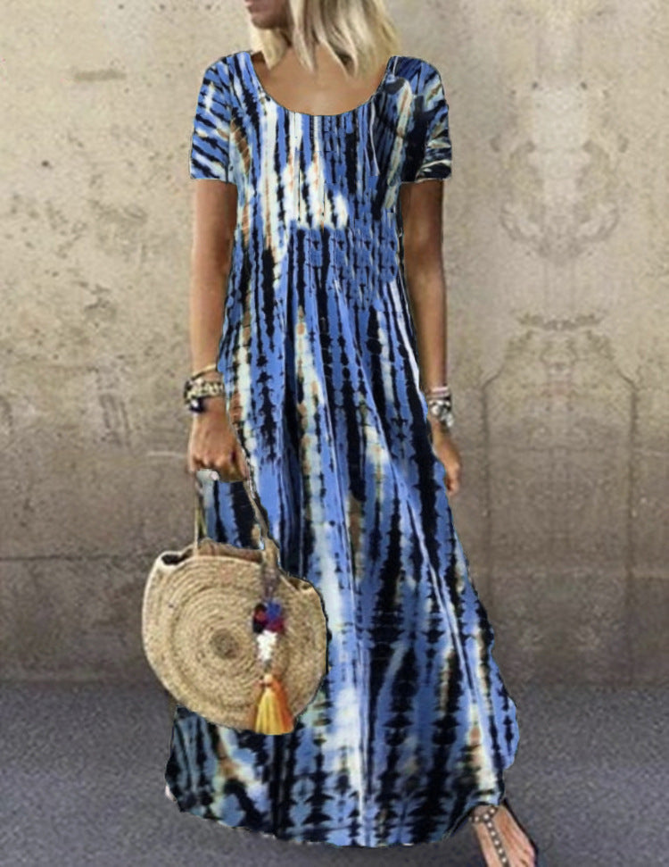 Damen Maxikleid mit modischem Streifenmuster Drune