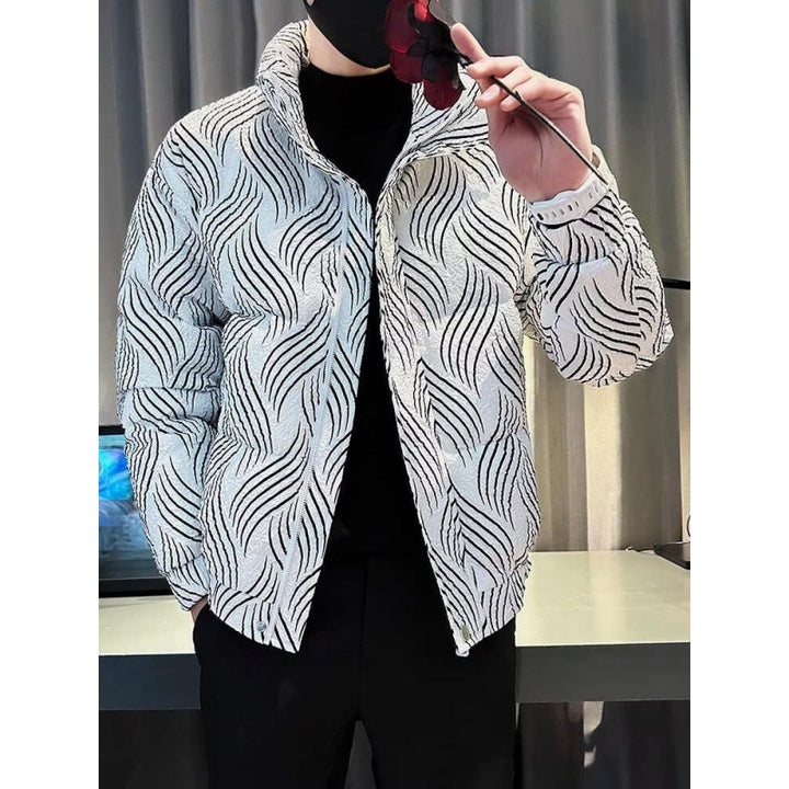 Herren Modische Steppjacke mit Wellenmuster Drune