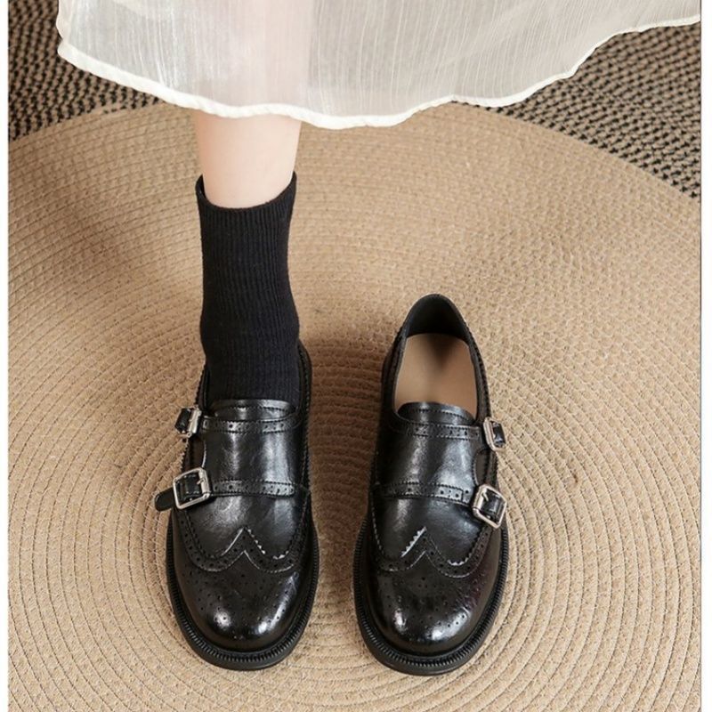Damen Loafer im Brogue-Look mit Fransenkappe und verstellbarer Schnalle Drune