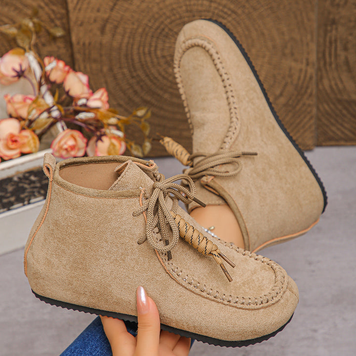 Damen nan mokassin-ankleboots mit handnaht, weichem Innenfutter und profilierter Leichtsohle Drune