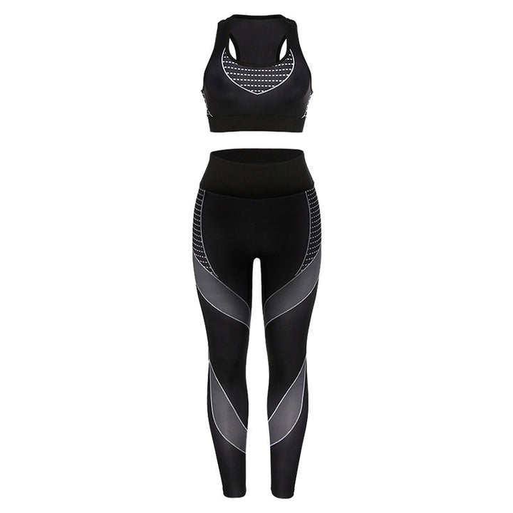 Damen sportliches Trainingsset mit Hochleistungs-BH und figurbetonten Leggings Drune