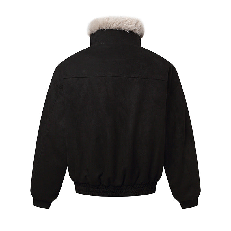 Herren Bomberjacke im Aviator‑Look mit Kunstfellbesatz und Schnallenkragen Drune