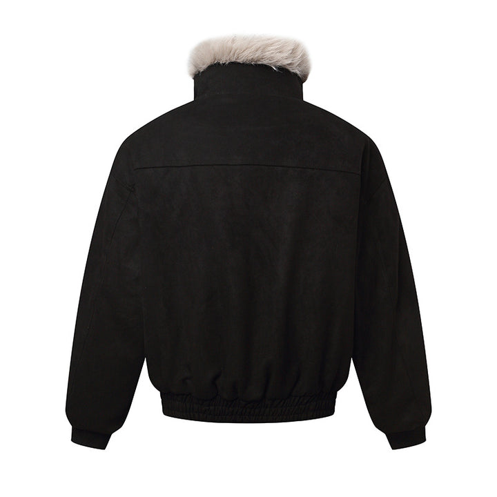 Herren Bomberjacke im Aviator‑Look mit Kunstfellbesatz und Schnallenkragen Drune