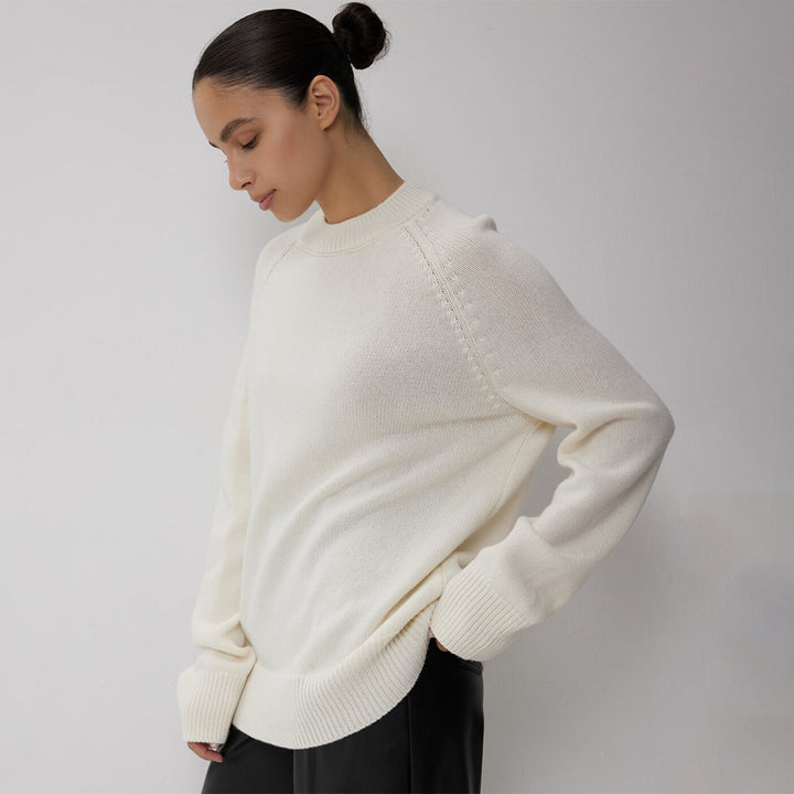 Damen lockerer Feinstrickpullover Drune