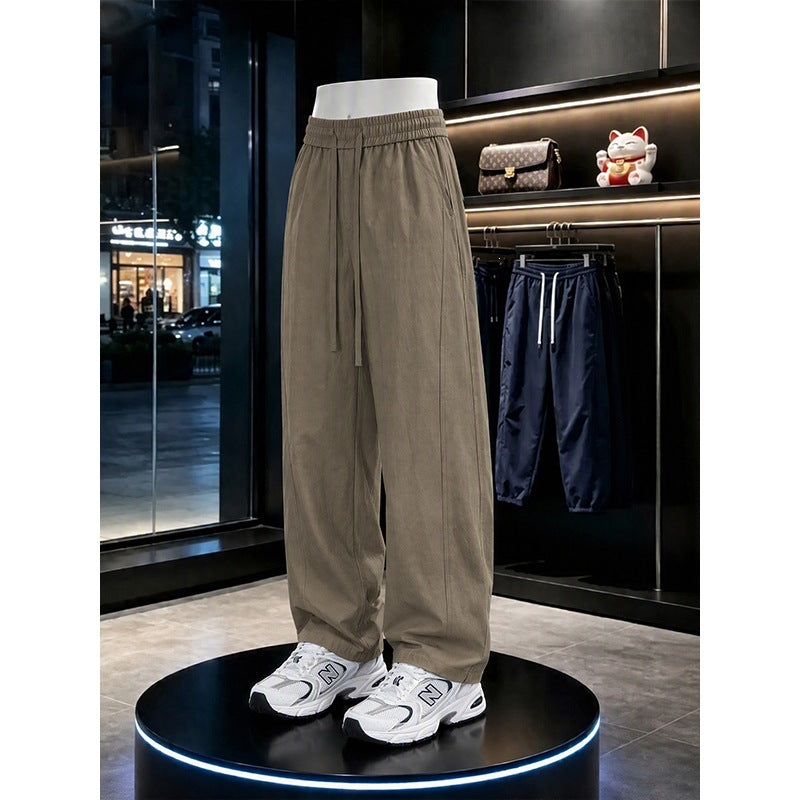 Herren Locker geschnittene Freizeithose mit elastischem Bund und Tunnelzug Drune