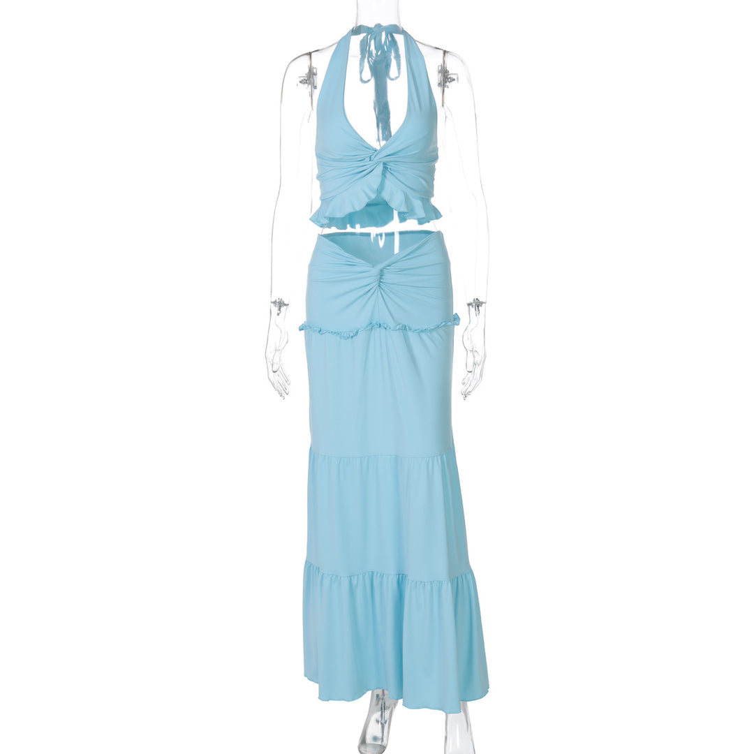 Damen Maxi-Kleid mit offener Rückenpartie und innovativem Wickeldesign Drune