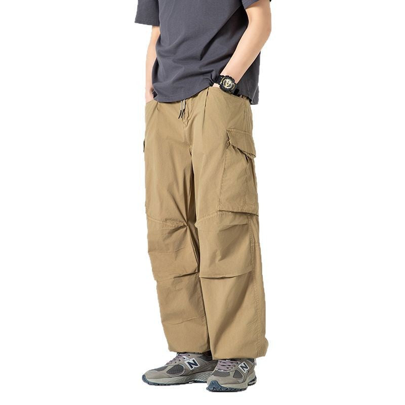 Herren Weite Cargo-Hose mit Tunnelzugbund, Multifunktions-Taschen und teilbaren Kniepartien Drune