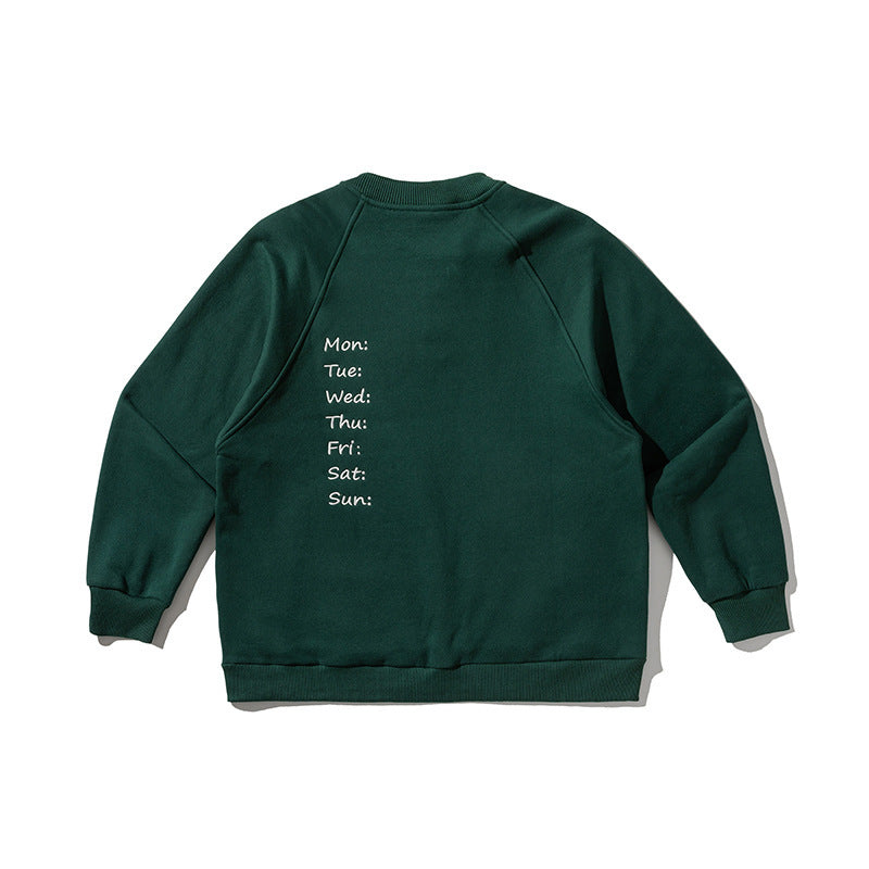 Herren Oversize-Sweatshirt mit Henley-Knopfleiste, Raglanärmeln und runden Fronttaschen Drune