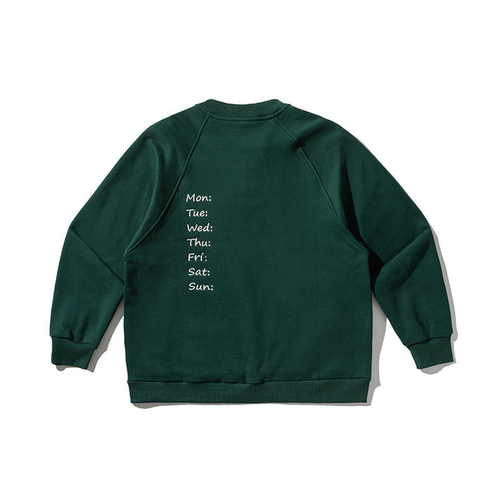 Herren Oversize-Sweatshirt mit Henley-Knopfleiste, Raglanärmeln und runden Fronttaschen Drune