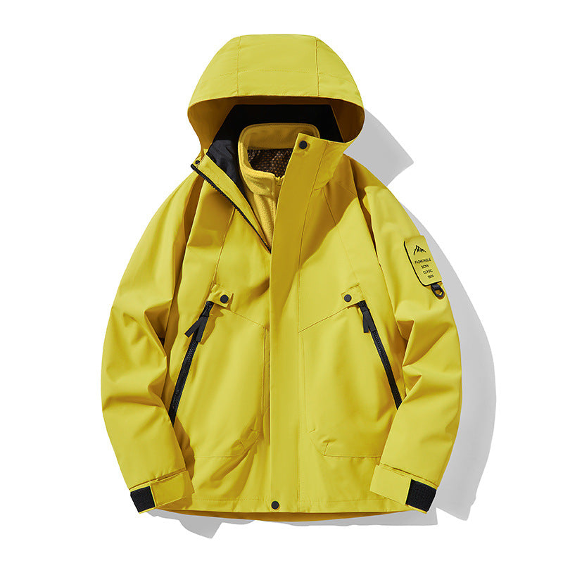 Unisex Wasserdichte, atmungsaktive Hardshell-Outdoorjacke mit Kapuze Drune