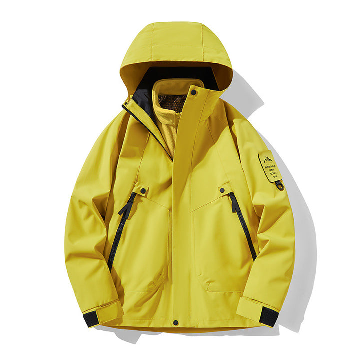 Unisex Wasserdichte, atmungsaktive Hardshell-Outdoorjacke mit Kapuze Drune