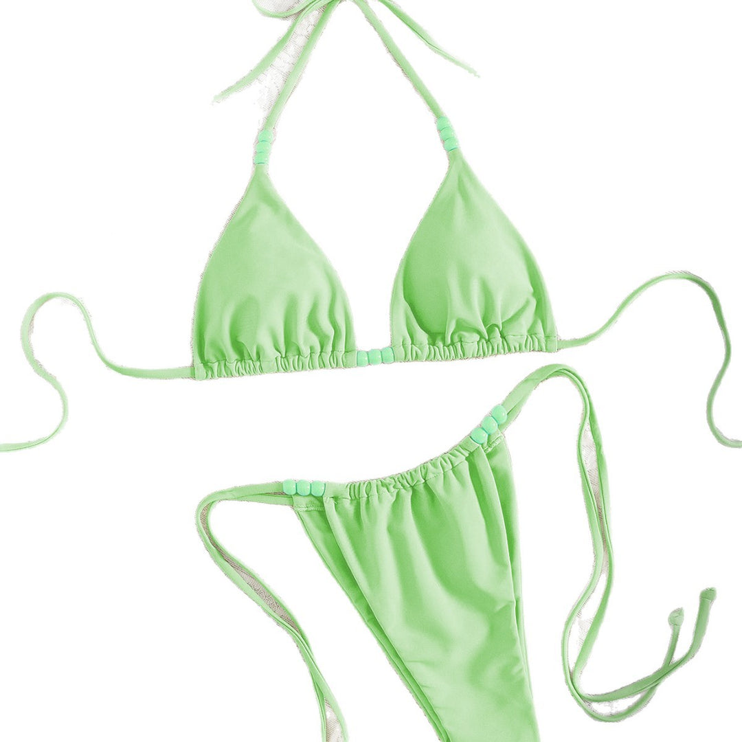 Damen Triangel-Bikini mit bunten Perlen-Design Drune
