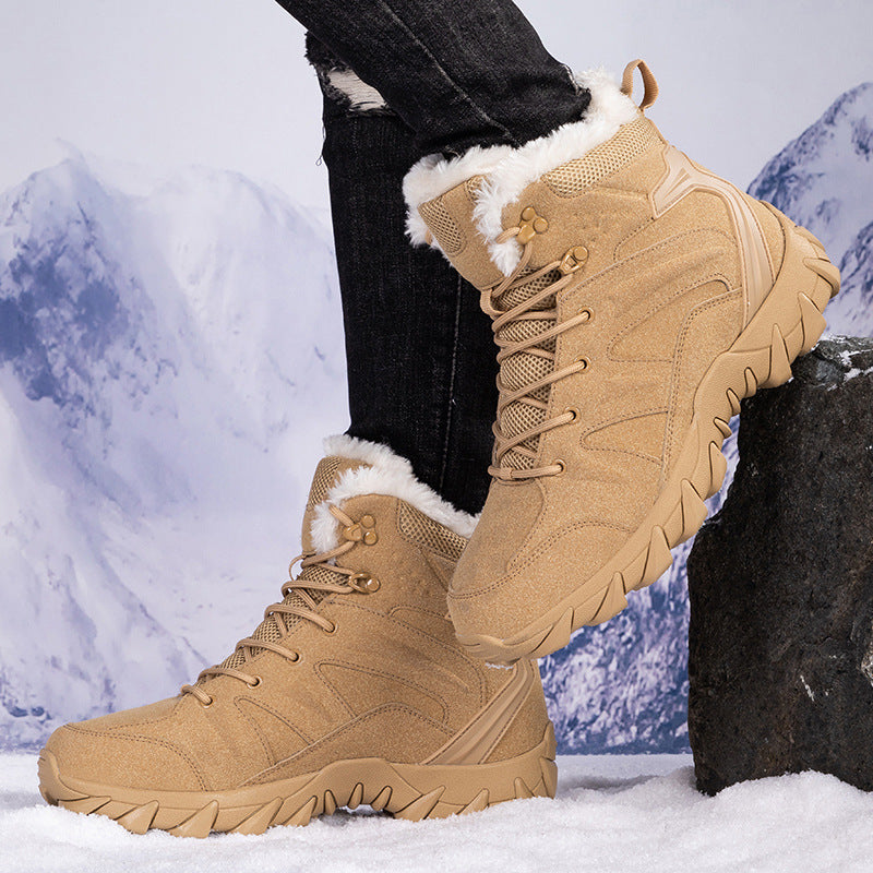 Damen Thermo-Boots mit Kunstfellkragen, stoßdämpfender Leichtsohle und robuster Trekkingprofilsohle Drune