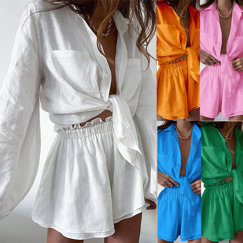 Damen Set mit innovativem Oberteil und Shorts Drune