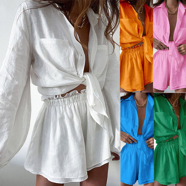 Damen Set mit innovativem Oberteil und Shorts Drune