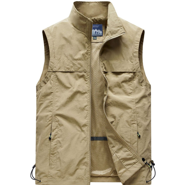 Herren nan leichte winddichte Outdoorweste mit Reißverschlusstaschen und atmungsaktivem Mesh-Futter Drune