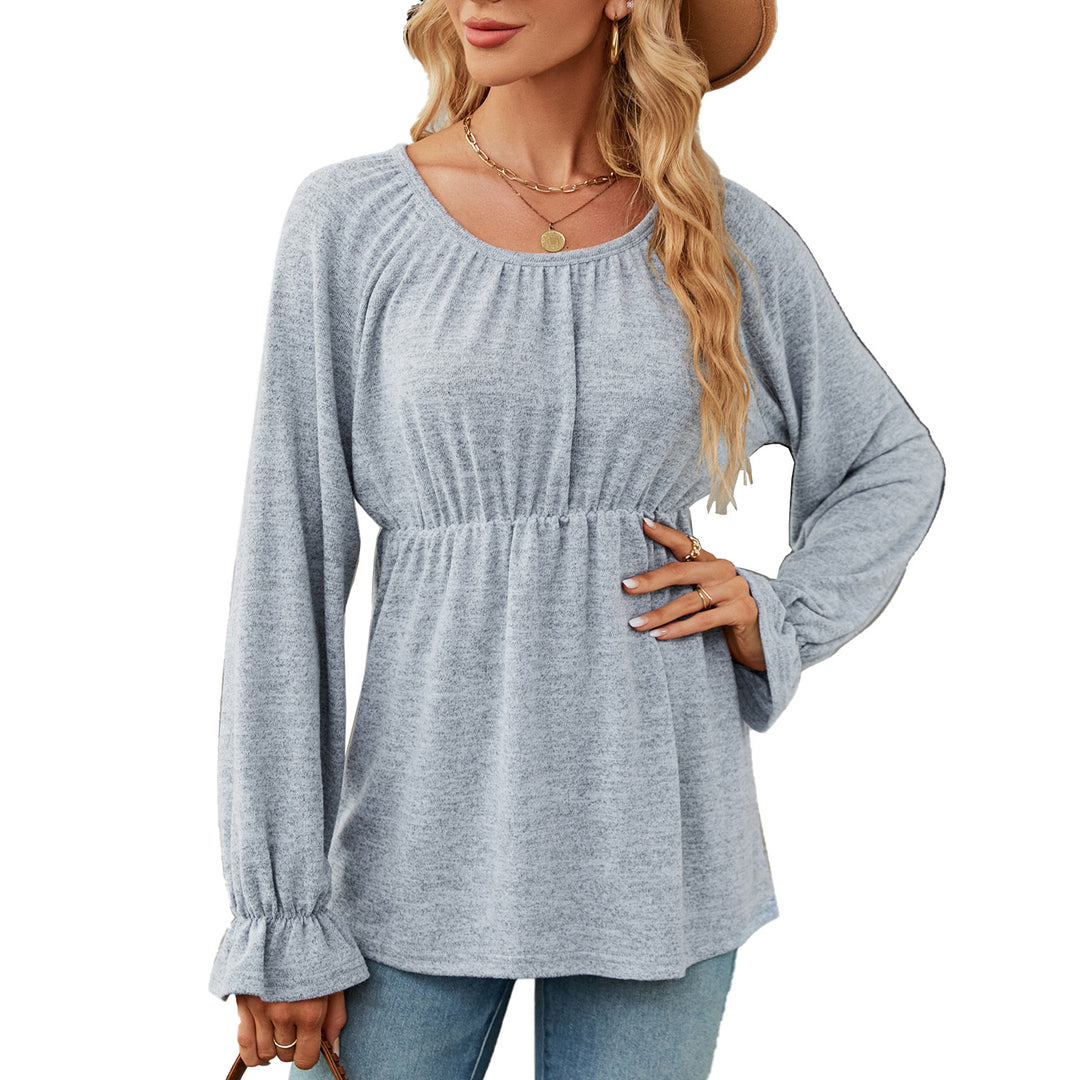 Damen lässiges Blusenshirt mit Raffung Drune