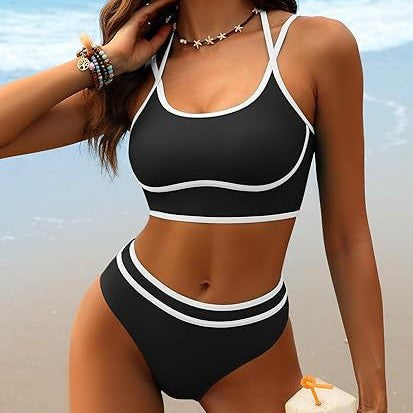 Damen Sportliches Bikini-Set mit modischem Schnitt und farblichen Akzenten Drune