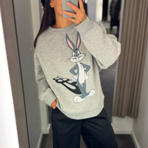 Damen Sweatshirt mit lässigem Schnitt und verspieltem Bugs Bunny-Motiv Drune