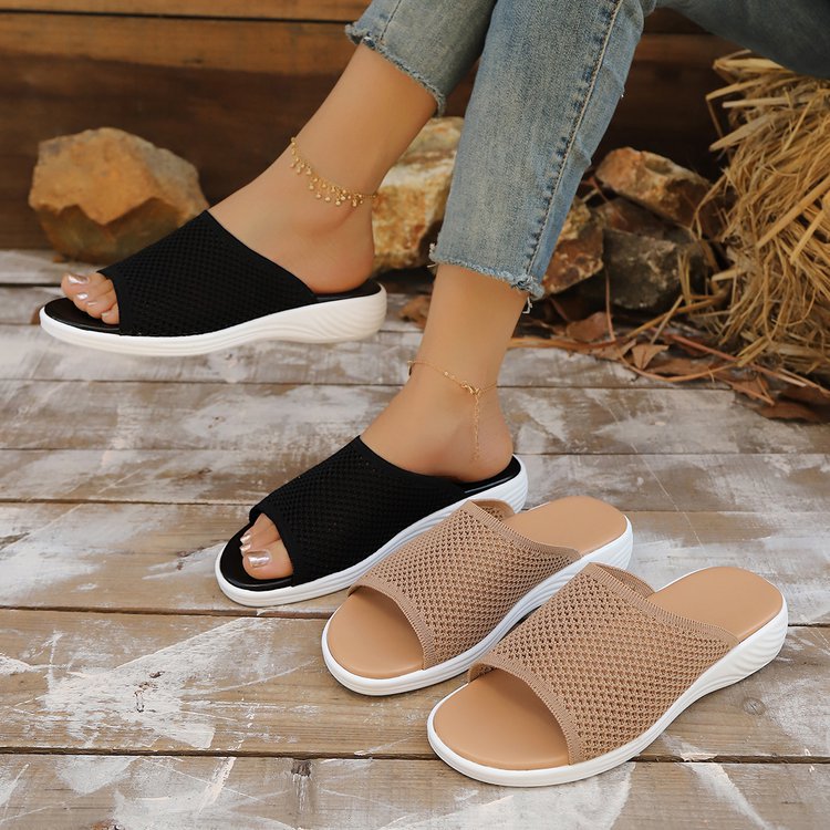 Damen Wellness-Sandalen mit atmungsaktivem Mesh-Obermaterial und rutschfester Sohle Drune