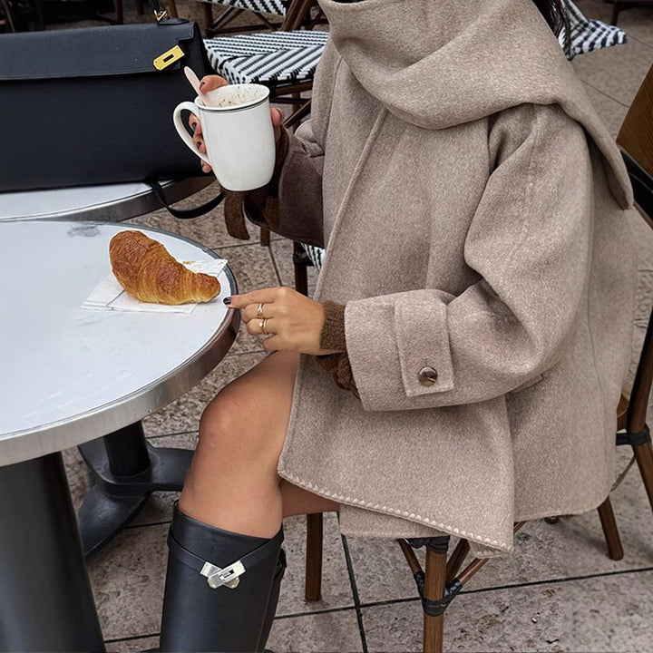 Damen modische Freizeitjacke aus hochwertigen Materialien mit praktischem Revers Drune