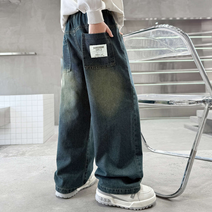 Unisex Weite Jeans mit hohen Taschen Drune