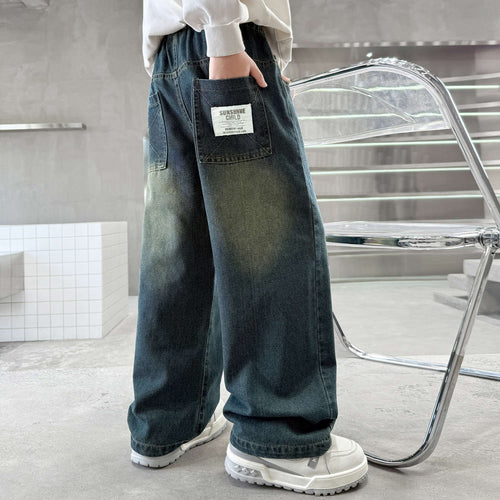 Unisex Weite Jeans mit hohen Taschen Drune