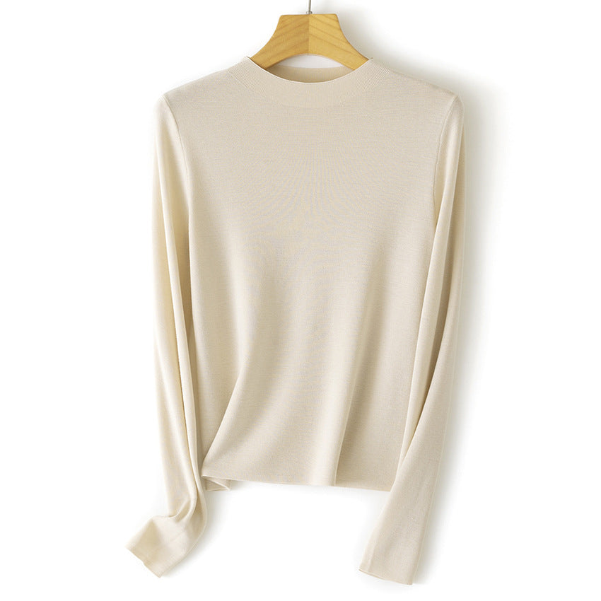 Damen Feinstrick-Pullover mit kurzem Stehkragen und schmaler Silhouette Drune