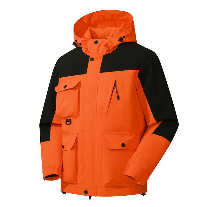 Herren technische Outdoorparka mit Kapuze, wasserabweisender Shell und Mehrfachtaschen Drune
