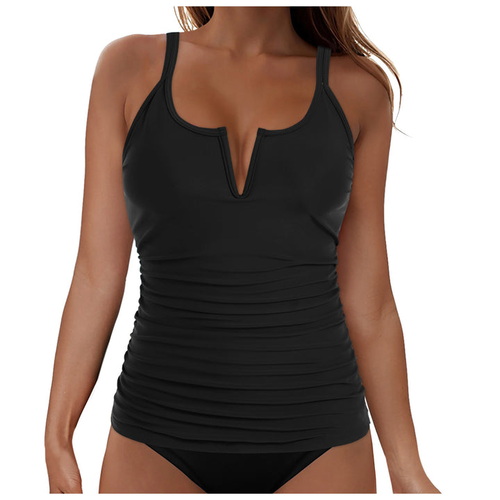 Damen Tankini-Oberteil mit figurumspielendem Design und tiefem V-Ausschnitt Drune
