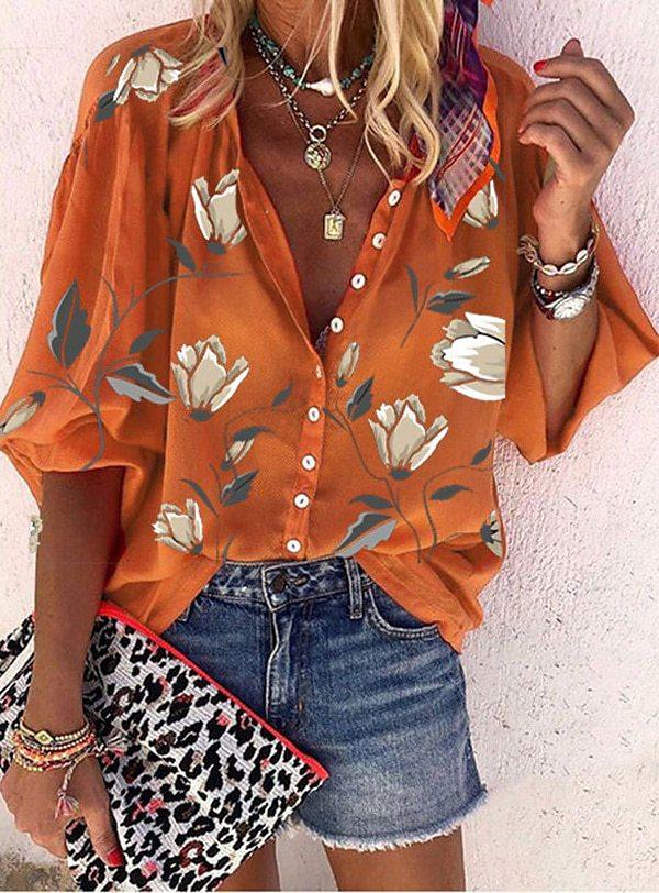 Drune | Spitzenbestickte Boho Langarm Tunika Bluse
