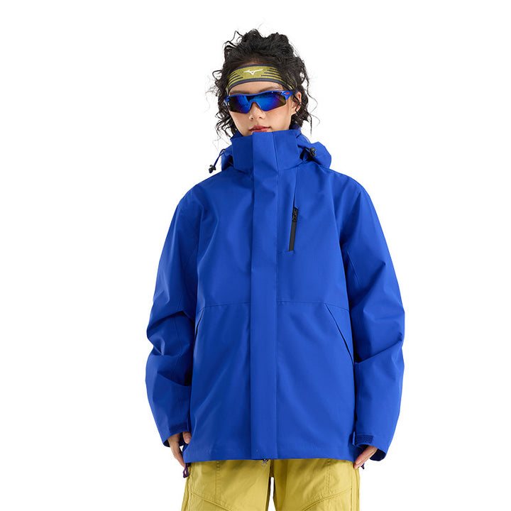 Damen Leichte wasserdichte Parka-Kapuzenjacke mit versiegelten Nähten und Kordelzug Drune