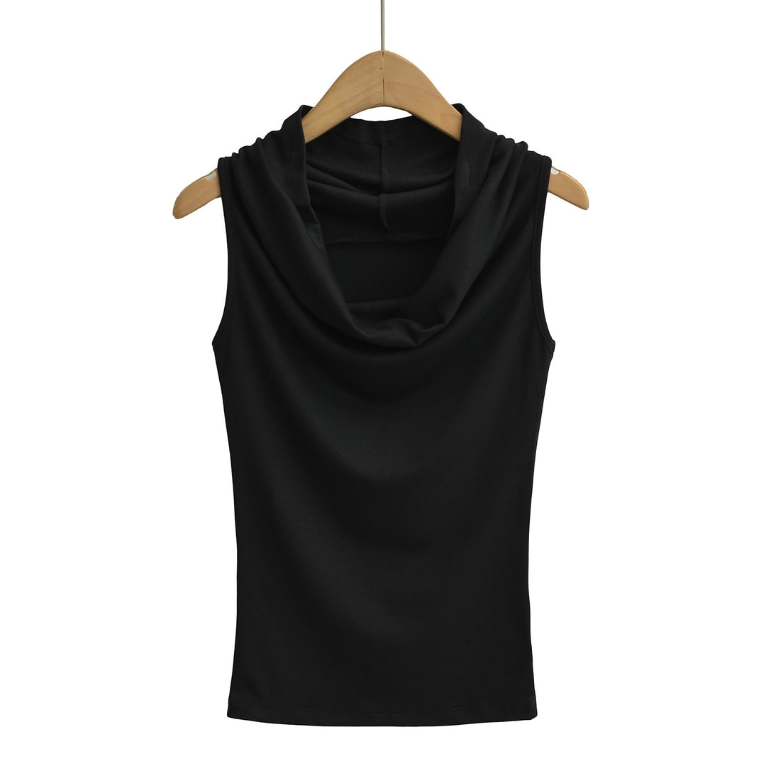 Damen ärmelloses Cowl-Top aus weichem, elastischem Material Drune