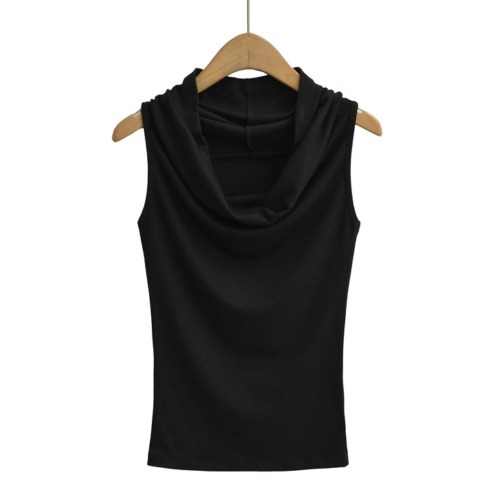 Damen ärmelloses Cowl-Top aus weichem, elastischem Material Drune