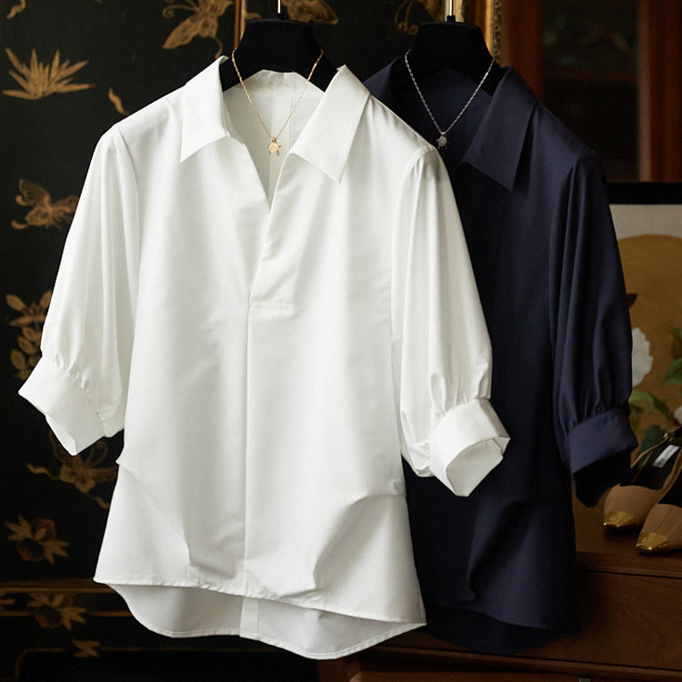 Damen Elegante Bluse mit Übergrößen und weiten Ärmeln Drune