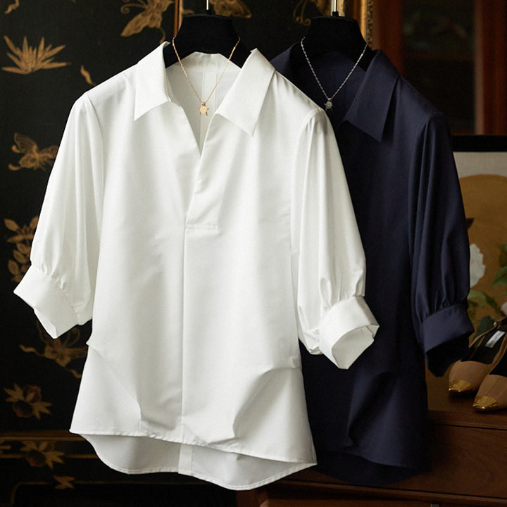 Damen Elegante Bluse mit Übergrößen und weiten Ärmeln Drune