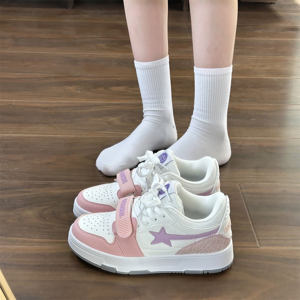 Damen Sneakers mit doppeltem Klettverschluss und atmungsaktiver Obermaterialstruktur Drune