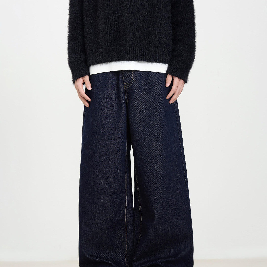 Damen Weit geschnittene Denim-Hose Drune