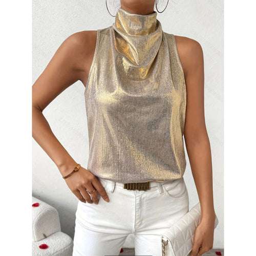 Damen Elegantes Oberteil mit edlem Stehkragen Drune