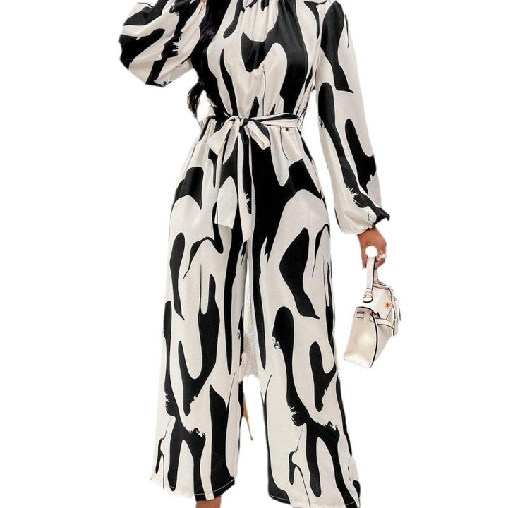 Damen Maxikleid mit stylischem Wickel-Design und eleganten Puffärmeln Drune