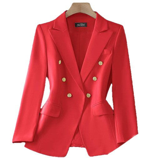 Damen Modischer Doppelreiher Blazer mit eleganten Details Drune