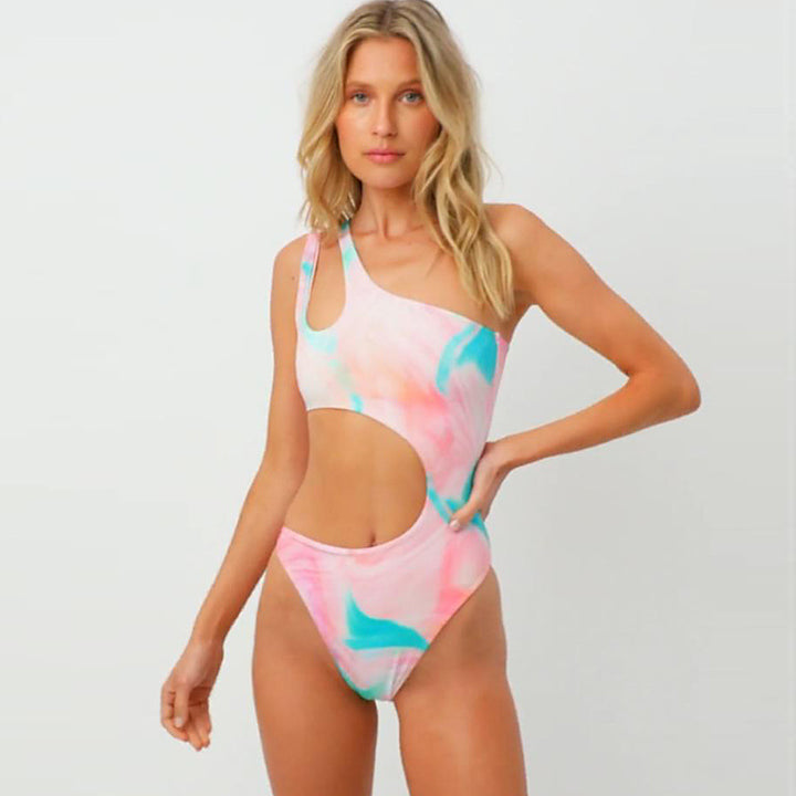 Damen Einteiliger Badeanzug mit innovativem Cut-Out und asymmetrischem Design Drune