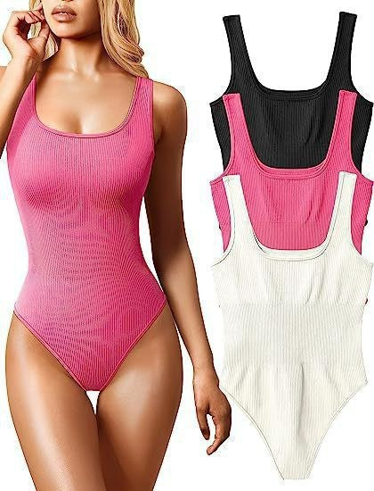 Damen Sportlicher Einteiler Badeanzug mit raffinierten Rippdetails Drune