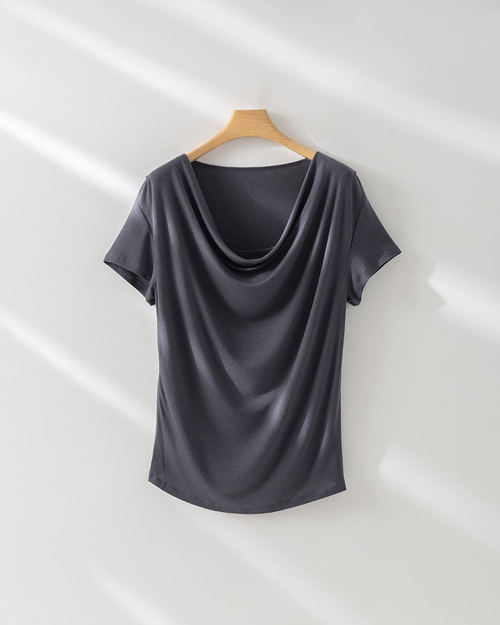 Damen Relaxed Fit Drape Top Drune