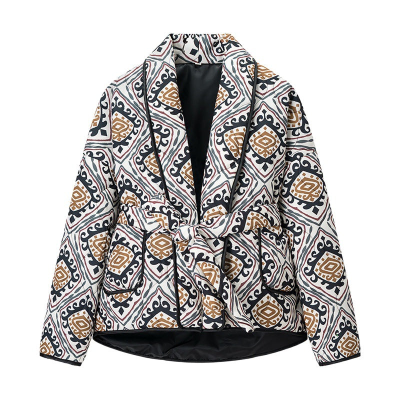 Damen Blazerjacke mit kreativem Druck und elegante Taillierung Drune