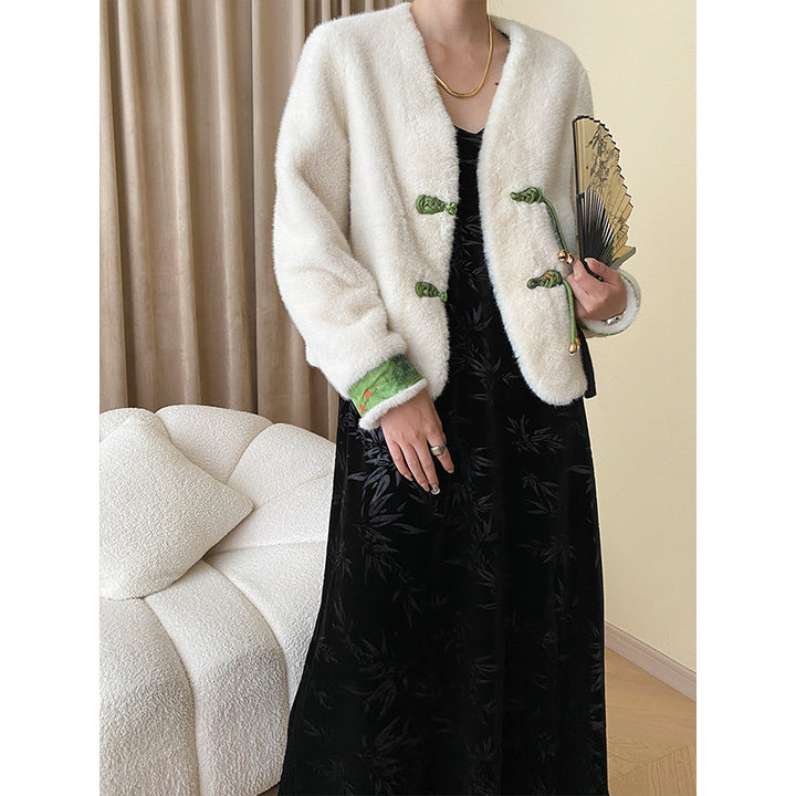Damen kuschelige Strickjacke mit elegantem Detail Drune