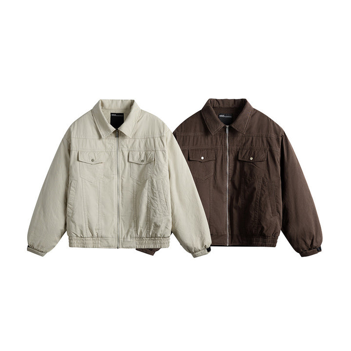 Herren Kurzboxy-Blouson mit Hemdkragen, Utility-Brusttaschen und elastischem Saum Drune