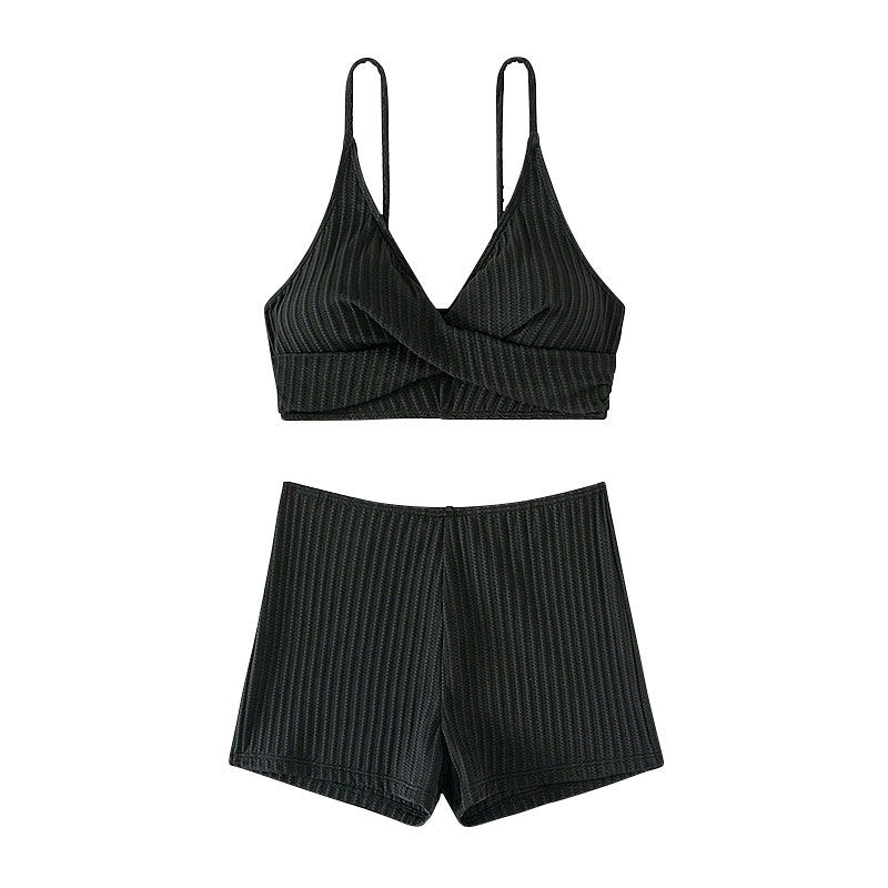 Damen Hochwertiges Zweiteiler Bikini-Set mit Wellenmuster Drune