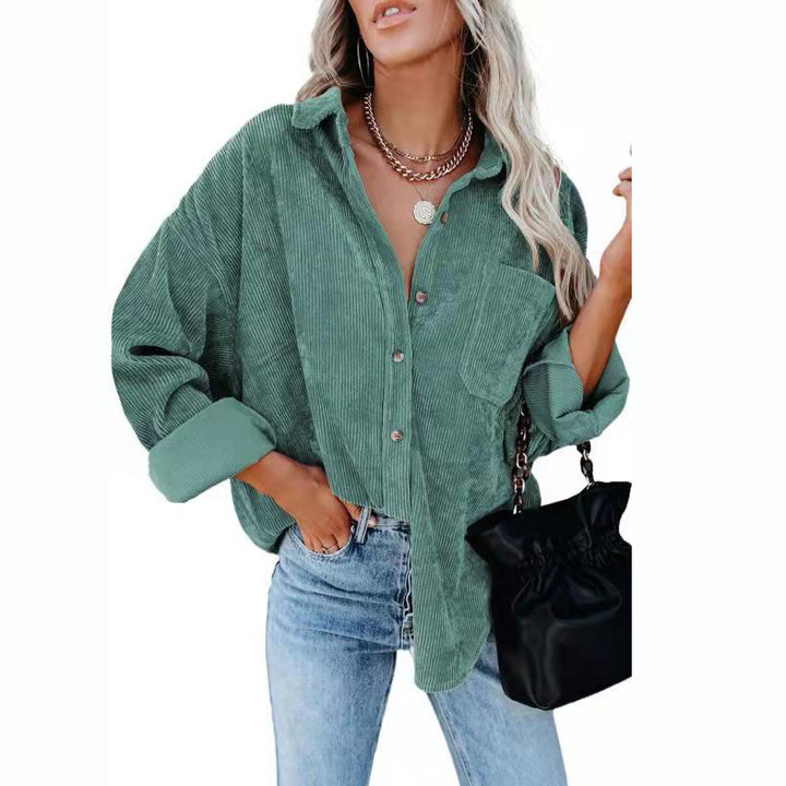 Damen Cord-Hemd im lässigen Oversized-Schnitt Drune