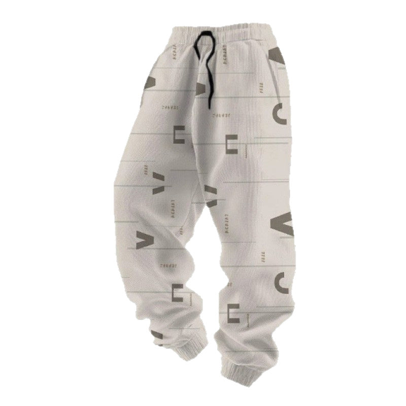 Damen Bequeme Freizeithose mit kreativem Druck Drune